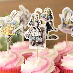 alice-in-wonderland-set-of-24-canape-cake-party-picks|LLAIWPICKS|Luck and Luck| 1
