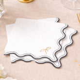 White Black & Gold Birthday Party Napkins – 16 Decorative Pack