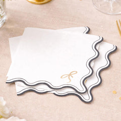 White Black & Gold Birthday Party Napkins – 16 Decorative Pack