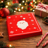 Santa Claus Christmas Paper Napkins Red Cream 3-Ply Festive Party Tableware Set of 16