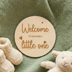 Welcome to the World Wooden Baby Announcement Disc New Baby Gift