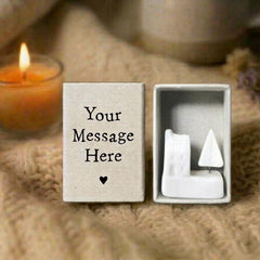 Personalised Christmas House Matchbox New Home Keepsake with Your Own Message