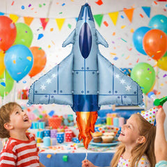 Blue Jet Aeroplane Foil Balloon for Playful Birthday Party Decoration and Decor