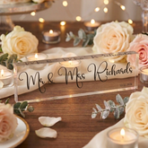 Personalised Mr and Mrs Acrylic Bloc With Couples Names Wedding Date by Luck and Luck