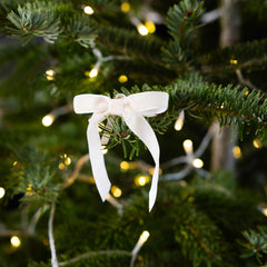 Green & Cream Velvet Christmas Bows for Festive Holiday Decorating, 8 Pack, 10 cm