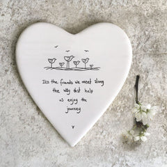 east-of-india-porcelain-heart-shaped-coaster-it-s-the-friends-we-meet|153|Luck and Luck| 1