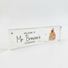 Personalised Welcome To Classroom Acrylic Block by Luck and Luck