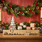 Personalised Wooden London Christmas Advent Slider - Festive Decor