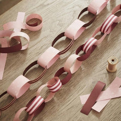 Cheerful Pink and Red Christmas Paper Chains for Festive Home Decor Pack of 48