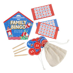 Santa Family Bingo Christmas Party Game Blue Red Cheerful Festive Entertainment