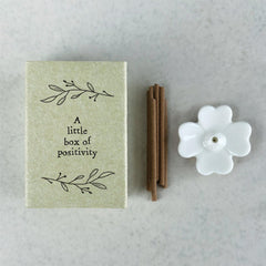 East of India Mini Matchbox – Little Box of Positivity Porcelain Gift Keepsake