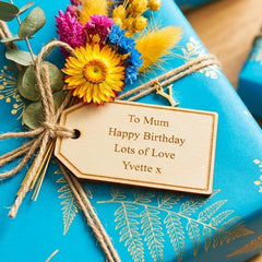 Personalised Wooden Gift Tag Custom Message Gift Label Special Occasion 7 cm