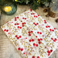 Red Robin and Berry Tissue Paper 5 Sheets Christmas Gift Wrap