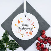 Personalised Thanksgiving Leaf Wreath Keepsake Gift | Porcelain Bauble Ornament