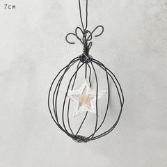 east-of-india-rustic-wire-hanging-christmas-bauble-with-wooden-star|3500|Luck and Luck| 1