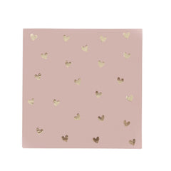 Pink & Gold Heart Cocktail Napkins 20 Pack – Birthday Party Tableware