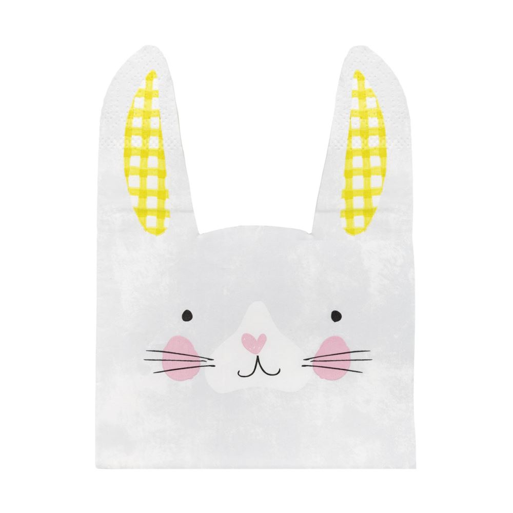 easter-bunny-rabbit-face-paper-napkins-x-20|BUNNY-NAPKIN-FACE|Luck and Luck| 1