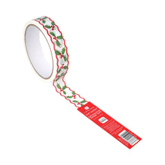 Holly & Berry Eco-Friendly Paper Tape - 20m for Sustainable Christmas Wrapping and Crafts