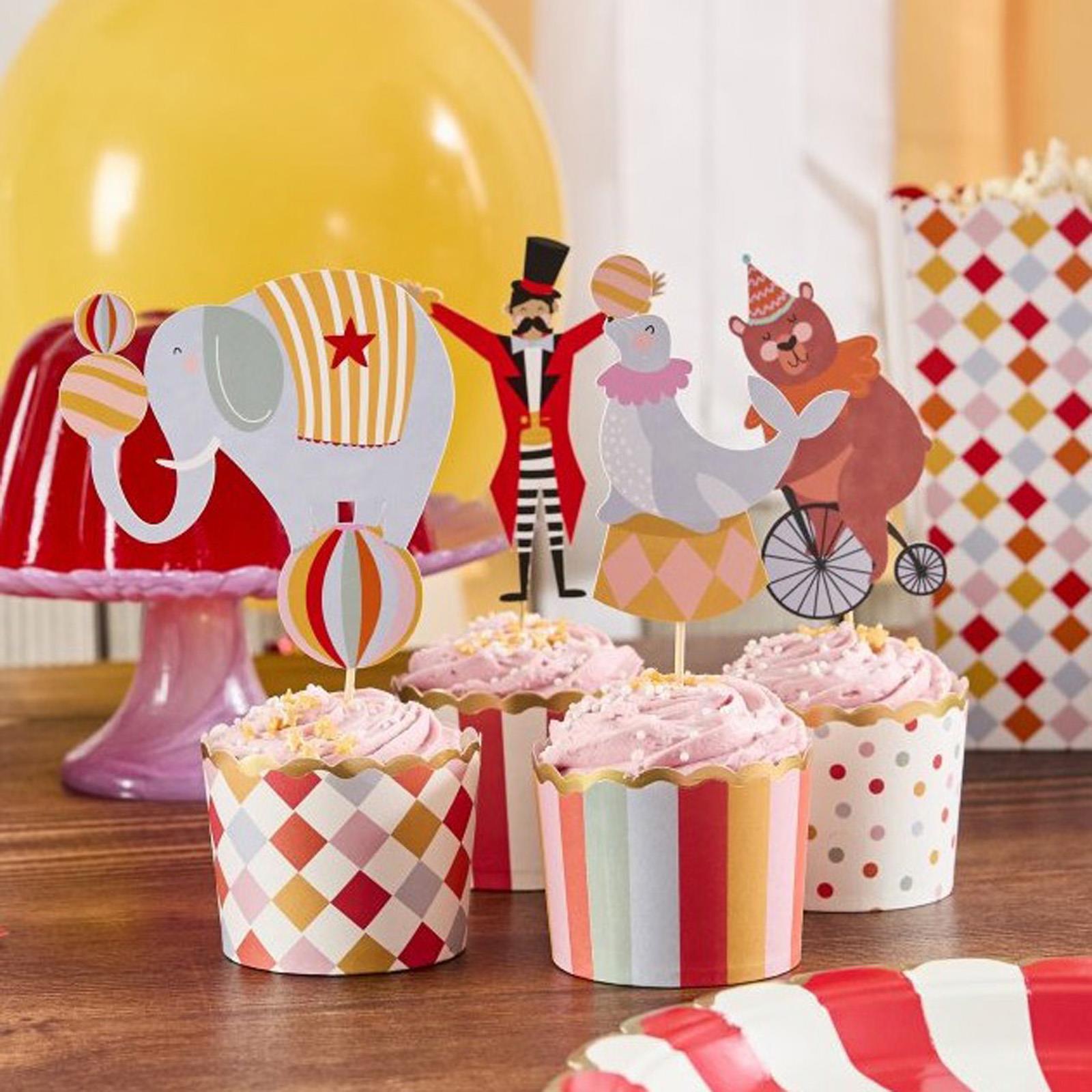 circus-food-picks-and-food-cup-set-x-12-fun-circus-themed-party|HBCP114|Luck and Luck| 1