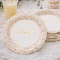 Santex Little Teddy Bear Paper Plates Baby Shower Christening Party