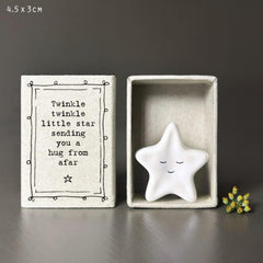 White Porcelain Star Mini Matchbox Twinkle Twinkle Little Star Meaningful Home Gift