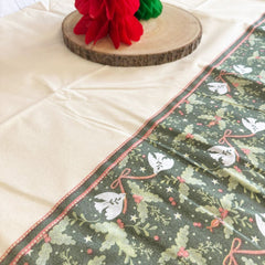 Folklore Green Christmas Paper Table Cover 2.3m x 1.37m