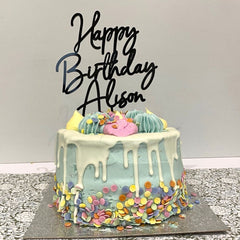 personalised-happy-birthday-acrylic-cake-topper-with-name|LLWWHBCTD2|Luck and Luck| 1