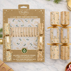 Make Your Own Gold Christmas Crackers Set of 6 DIY Festive Party Tableware
