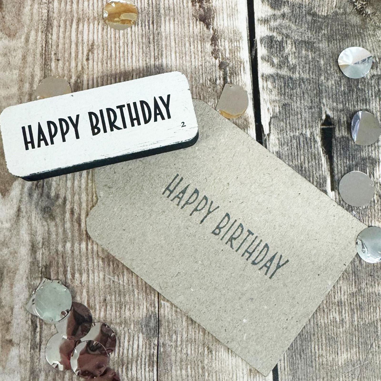 happy-birthday-wooden-craft-rubber-stamp-d2|LLWWHBSTAMPD2|Luck and Luck| 1