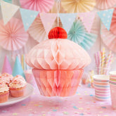 Honeycomb Cupcake Birthday Decoration Multicoloured Paper Décor 20 cm