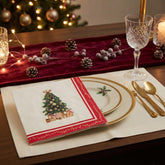 Christmas Tree Paper Napkins Red Green Festive Party Tableware Decor Set of 16