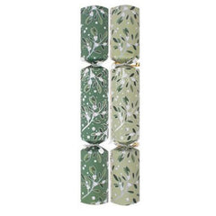 Green Mistletoe Christmas Crackers Green Festive Party Tableware Decor Set of 10
