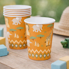 Safari Paper Cups Kids Party Tableware (Pack of 6, 7.5cm)