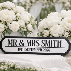 Personalised Wedding Road Sign Small Acrylic Gift Plaque (39 cm)