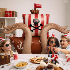 Standing Pirate Ship Foil Balloon for Playful Pirate Birthday Party Decorations
