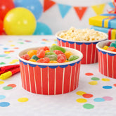 Red Paper Ramekin Party Dishes for Birthdays and Celebrations (Pack of 4, 12.5 cm)