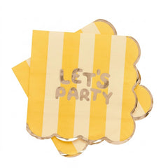 Lets Party Paper Napkins For Colourful Birthday Party Table Settings (Pack of 16, 16.5 cm)