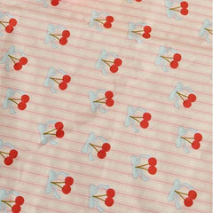 Rococo Cherries Pink Red Paper Tablecloth for Parties (140 x 260 cm)