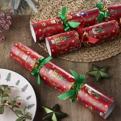 Red Royale Deluxe Nutcracker Christmas Crackers Festive Party Tableware Set of 6