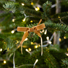 Gold and Cream Velvet Christmas Bows for Tree, Presents and Festive Home Decor 8 Pack
