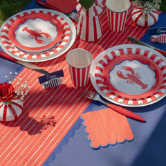 Santex Red Striped Party Table Runner Fabric x2.5m