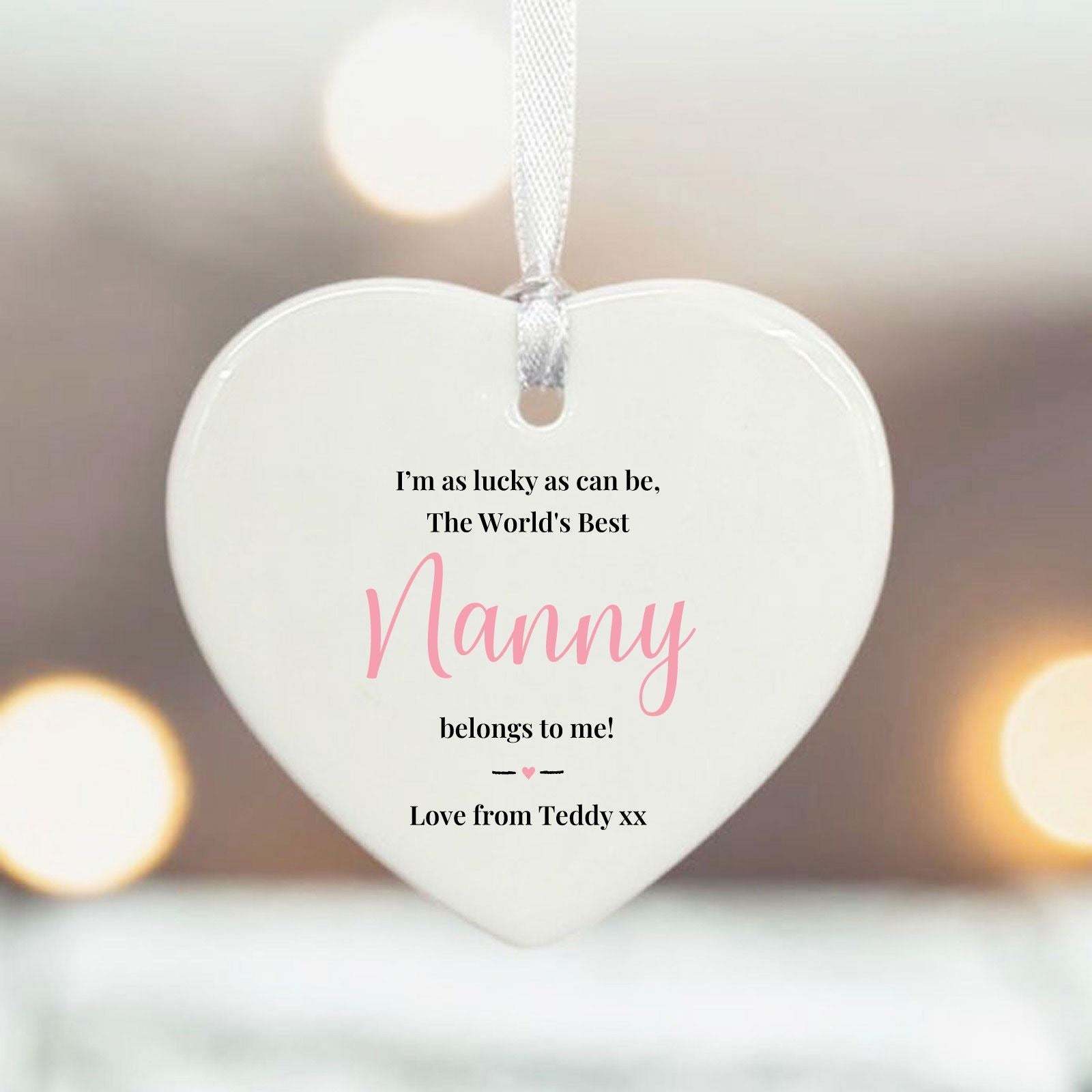 personalised-porcelain-heart-i-m-as-lucky-as-can-be-nanny-gift|LLUVNANNYHEART|Luck and Luck| 1