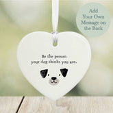 Personalised Dog Quote Porcelain Hanging Heart Keepsake 7 cm