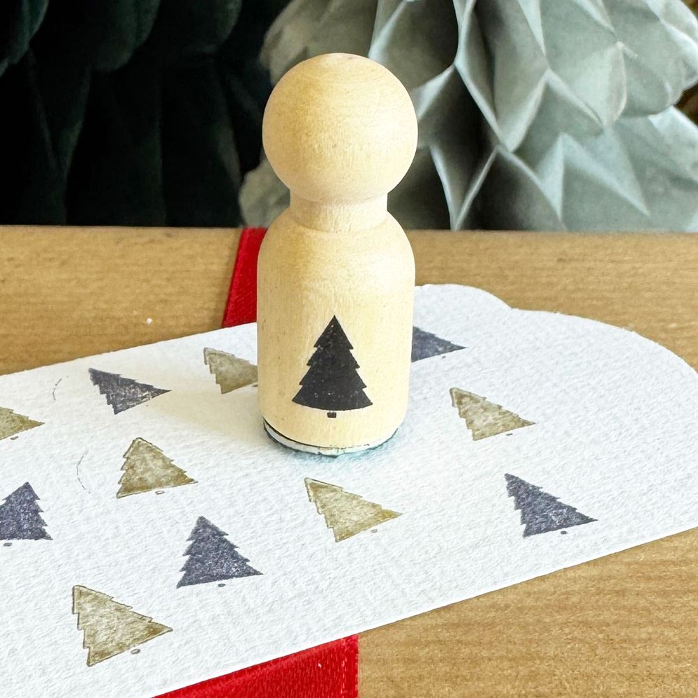 mini-rubber-stamp-christmas-tree-craft-scrapbooking-stamp|LLWWMINISTARSTAMPD2|Luck and Luck| 1