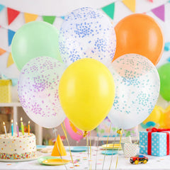 Confetti Design Latex Balloons For Colourful Birthday Party Decorations And Celebration Displays (Pack of 6, 30 cm)