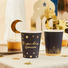 ramadan-kareem-paper-cups-x-8-festive-disposable-cups-for-ramadan|HBRA105|Luck and Luck| 1