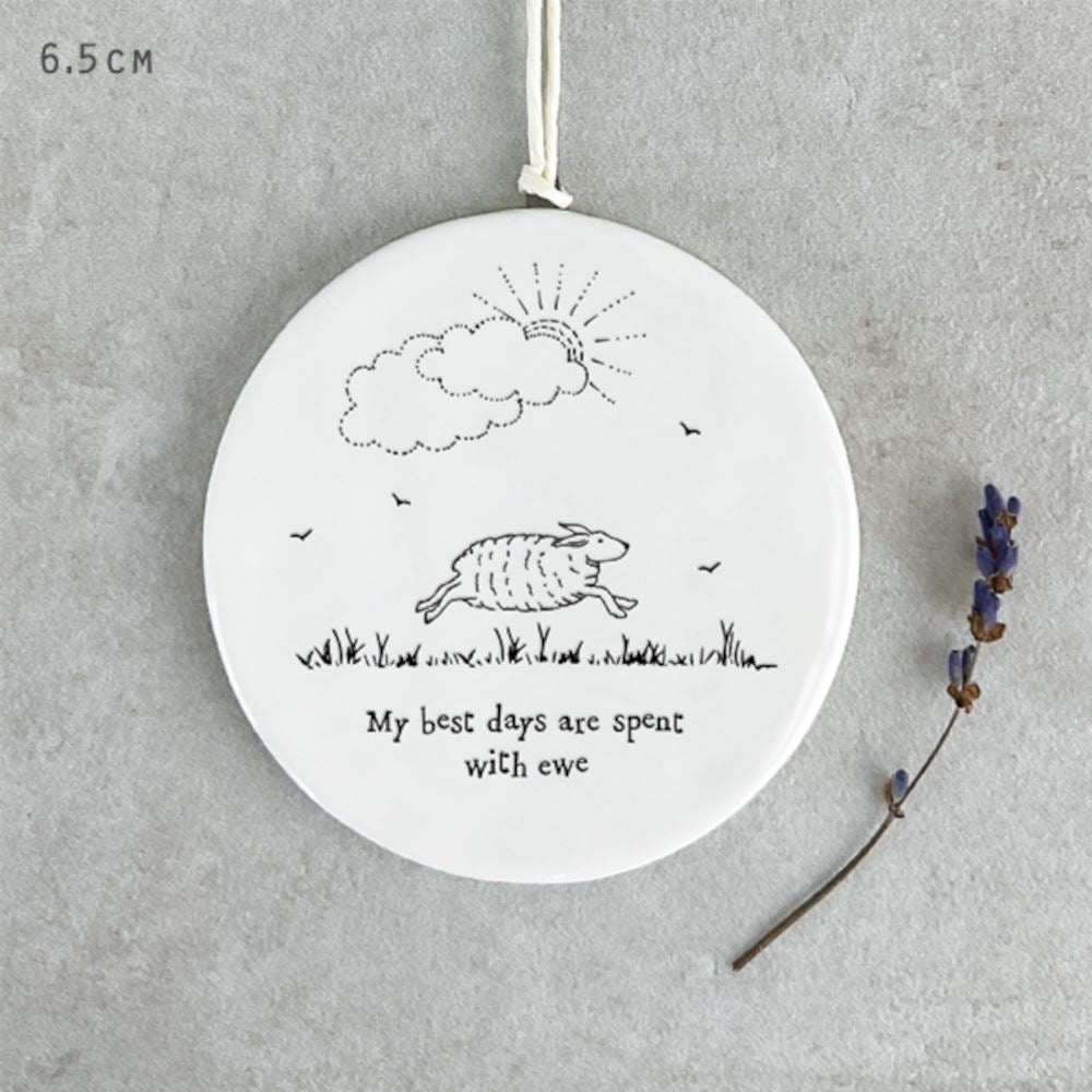 east-of-india-porcelain-hanger-sheep-my-best-days-are-spent-with-ewe|6352B|Luck and Luck| 1