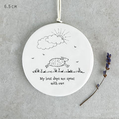 east-of-india-porcelain-hanger-sheep-my-best-days-are-spent-with-ewe|6352B|Luck and Luck| 1