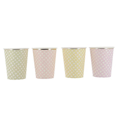 Green Yellow Gingham Paper Cups Whimsical Party Tableware Decorations Set of 8