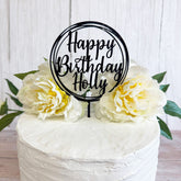 personalised-happy-birthday-acrylic-cake-topper-custom-name|LLWWHBCTD4|Luck and Luck| 1